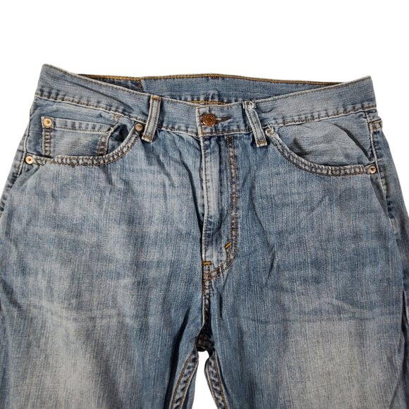 Levi's 505 Jeans Mens 33x32 (34x31) Regular Straight Leg Light Wash Distressed * - Picture 6 of 16